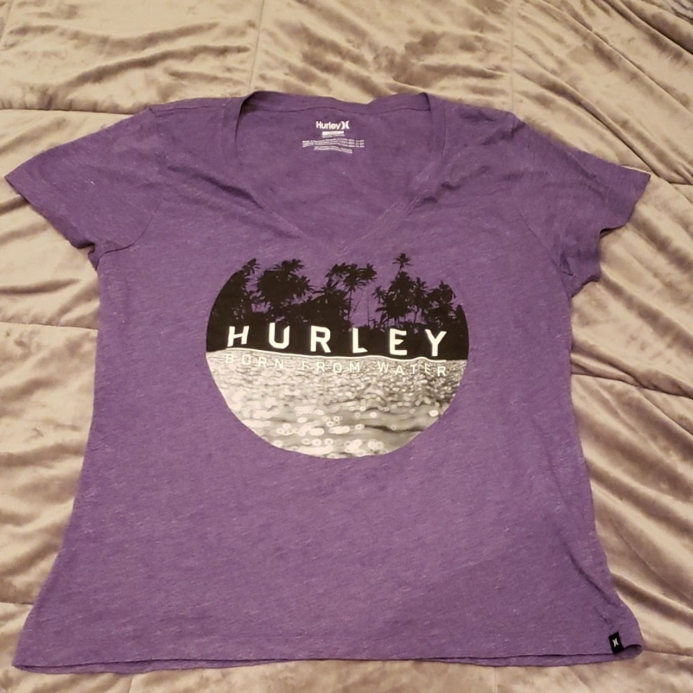 Purple Hurley v-neck tee